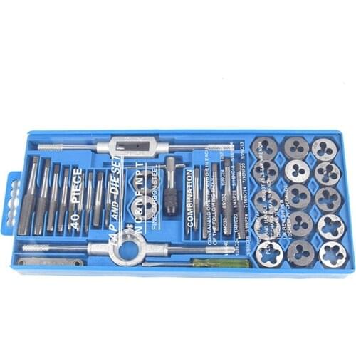 40Pcs Metric Tap Wrench And Die Pro Set M3-M12 Alloy Metal Hand Tool Tooth Gauge Screwdriver Die Hinge Hand Frame