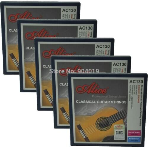 5Sets Alice Classical Guitar Strings Normal Tension Silver Plated Winding AC130N
