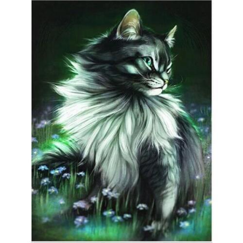 Kexinzu Full Square Round Drill 5D DIY Diamond Painting "Animal Cat" 3D Embroidery Cross Stitch Mosaic Home Decor Gift