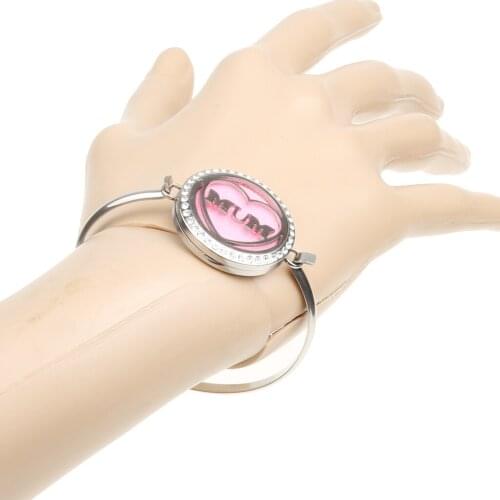 Aromatherapy Locket Perfume Essential Oil Diffuser Bangle Bracelet With 5pc Pads