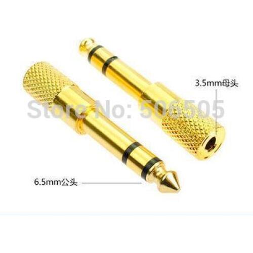 Free shipping gold plating 6.5mm 1/4" Male to 3.5mm Female Audio Adapter 6.35 mm jack Stereo Converter Cable for Microphone