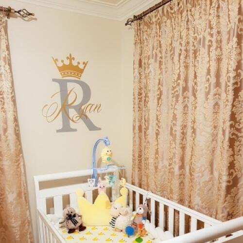 Creative Design Crown Large Frame Wall Stickers For Kid Room Custom Name Decals Fashion Bedroom Art Vinyl Mural Home Decor SA302