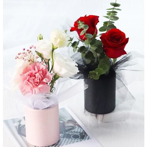 Hot New Mini Paper Flower Packing Case Lid Hug Bucket Vase Replacement Florist Gift Storage Box For Home Decorations Wholesale