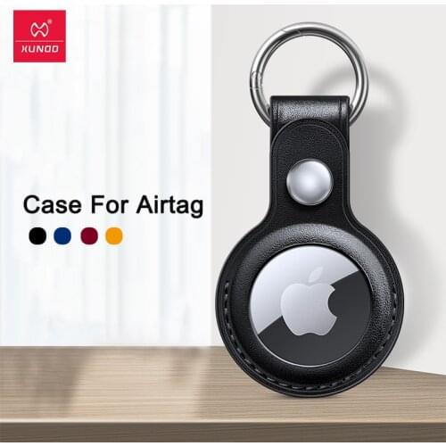For Apple Airtag Case PU Leather Case With Keychain Anti-Lost Protective Cover For Apple Locator Tracker Protector Xundd