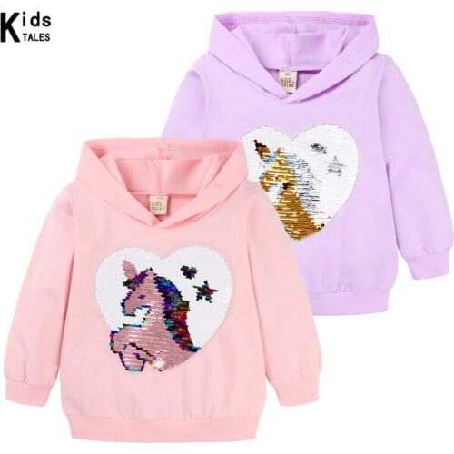Baby Girls Hoodies Clothes Children Sequins Discoloration reverse girls outerwear tops RQ-438