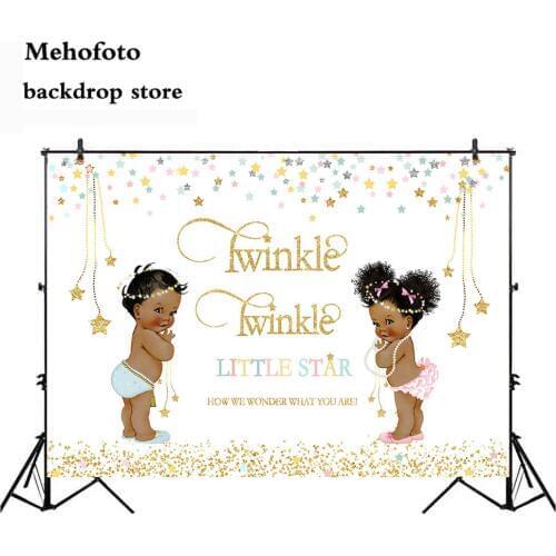 Neoback Twinkle Twinkle Little Star Backdrop for Photography Gender Reveal Photo Background Party Decoration Banner Favor 434