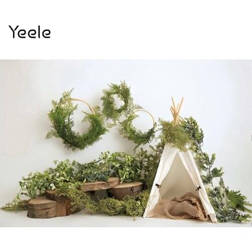 Yeele Wild Camping Tent Newborn Children Portrait Backdrop Green Jungle Grass Birthday Cake Smash Backgrounds Photo Shoot