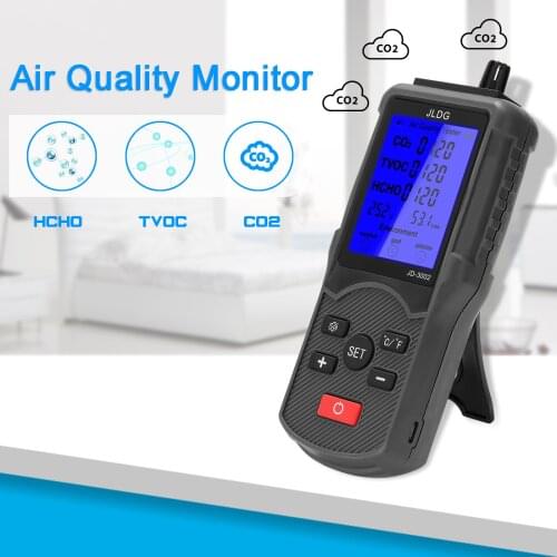 JD-3002 Air Quality Tester Multifunctional CO2 TVOC Meter Temperature Humidity Measuring Device CO2 Detector
