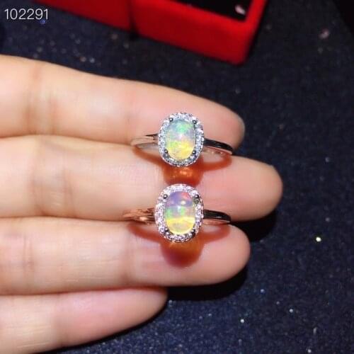 Classic 925 Silver Opal Ring for Daily Wear 5mm*7mm Natural Opal Silver Ring 925 Sterling Silver Opal Jewelry Gift for Woman