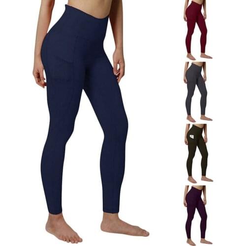 Super Quality Leggings Sport Women Fitness Stretch Leggings Fitness Running Gym Sports Pockets Active Leggins Pants Mallas Drop
