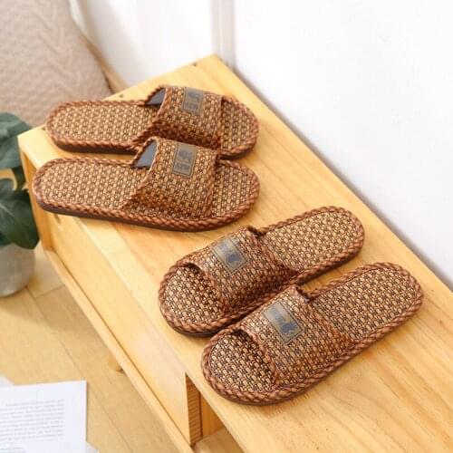 2021 summer new classic Teng grass bamboo charcoal slippers sweat-absorbent bamboo sandals and slippers klapki damskie na lato