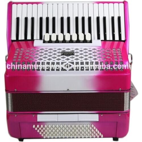 Best performance 37keys 96Bass Piano Accordion AFA-46 Pink and white color Afanti Music