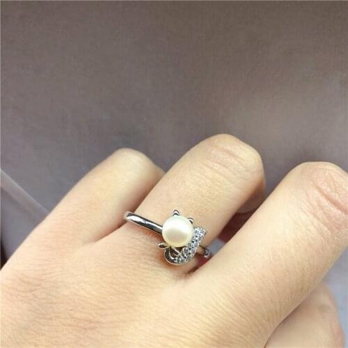 Cute Ring Base Mountings Findings Settings Adjustable Ring Jewelry Parts Fittings Accessories for Pearl Beads Stones Jade