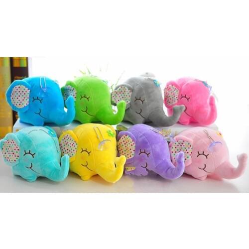 Fashion Cute Elephant Plush Toys Animal Key Ring Chain Woman Bag Charms Pompom Man Car Keychain Lovers Party Trinket Doll Gift