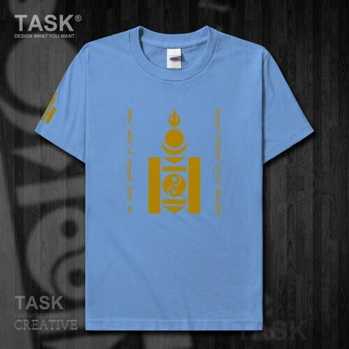 Mongolia MNG Mongol Mongolian element mens t shirt Top t-shirt Short sleeve clothes cotton summer Golden Souyongbu ethnic new 10