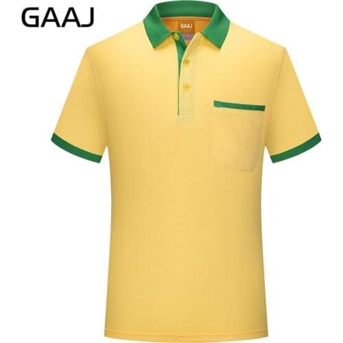 2021 GAAJ Brand Men Polo Shirt Pocket Contract Colour Cotton Short Sleeve Mens Turn-down Collar Summer Polos Brazil Golf Man