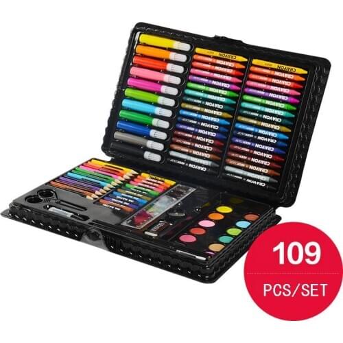 20set 109 Pcs/set for Sketching and Drawing with Plastic Case Color Pen Crayons Art Painting Set for Kids Children Drawing Tools