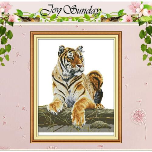Tiger Counted Cross Stitch Unfinished 11CT Printed 14CT Cross Stitching Sets animals Cross-stitch Kits Embroidery Needlework