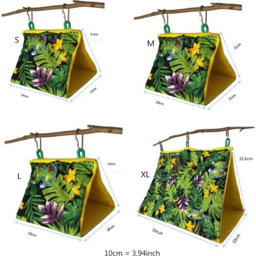 Bird Nest Hanging Cage Tent for Small Pets Parrot Hammock Triangle Hut Tent Shelter Parakeet Lovebird Nest Perch Stand Swing