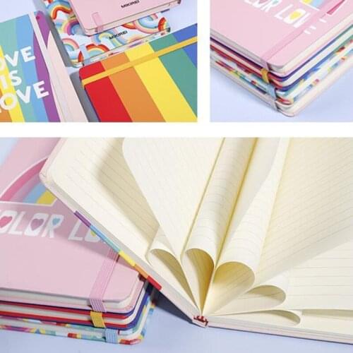 R9UA A5 Students Rainbow Notebook Hardcover Travel Journal Writing Notebook A5 Business Notepad Office Notepad for Travelers