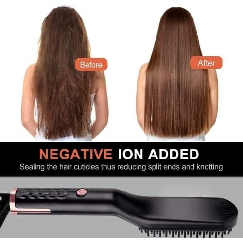 PTC Heating Hair Straightener Brush Comb Women Men Straight hair Beard Comb brush Smooth Personal Hair Care Anti Static Fluffy