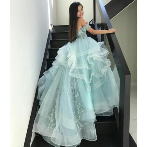 Luxury Beads Flower Girl Dresses For Wedding Fashionable Pageant Gown lace Appliques Holy Communion Dresses for girl