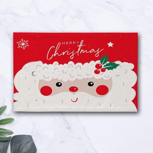 Christmas Holiday Woven Placemats Reversible Cotton Burlaps Christmas Placemats Home Holiday Christmas Table Decors