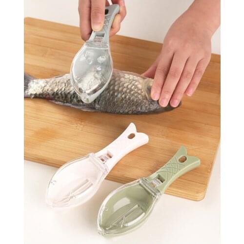 Fish Skin Brush Scraping Fishing Scale Brush Graters Fast Remove Fish knife Cleaning Peeler Scaler Scraper With Knife Device