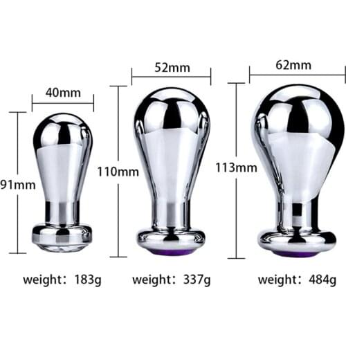 Super Large Size Huge Aluminium Alloy Jewel Crystal Anal Beads Butt Plug Ball Insert Sex Toy Men And Women Adult Products