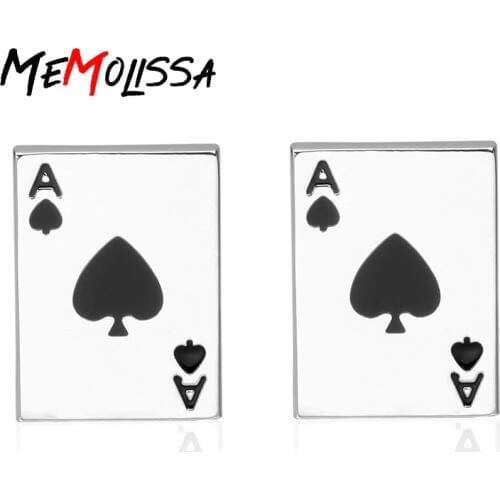 Memolissa Hot Sale Cufflinks for Mens Black Color Novelty Walkman Pokar Design Copper Material Men Cufflinks Wholesale&retail