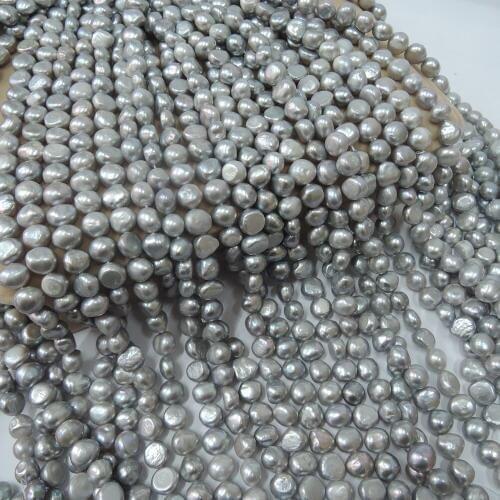 Pearl beads,9-11 mm 100% Real freshwater loose pearl ,baroque shape-high luster-AAA pearls-gray color pearl