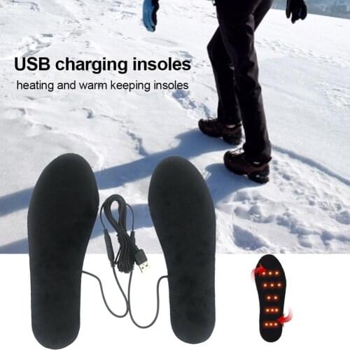 1 Pair Of EVA Heated Insole USB Foot Insoles Cuttable Foot Warmer Heating Shoe Pad For Winter Unisex Washable Thermal Insoles
