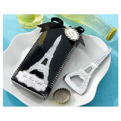 Giveaways-La Tour Eiffel Tower Chrome Bottle Opener Wedding Bridal Shower Party Favor 10pcs