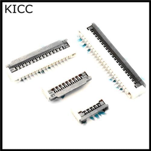 10Pcs FPC FFC Connector cable socket 1.0MM 28Pin Clamshell Bottom Contact Type