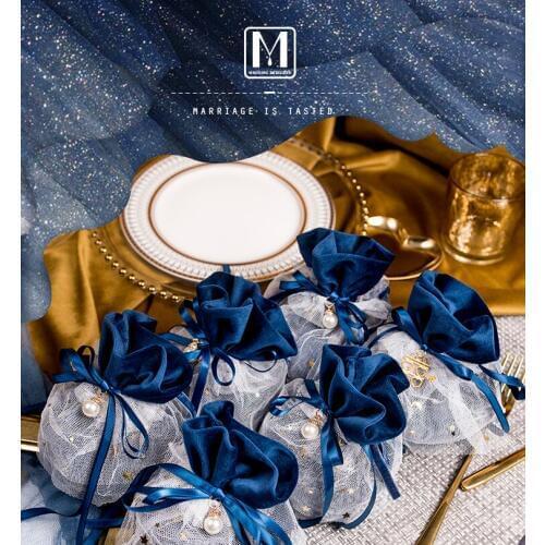 12x10.5cm Elegant Luxury Wedding Candy Boxes Drawstring Gift Cases Favors Bags Event Party Supplies Favors And Gifts Tablewares