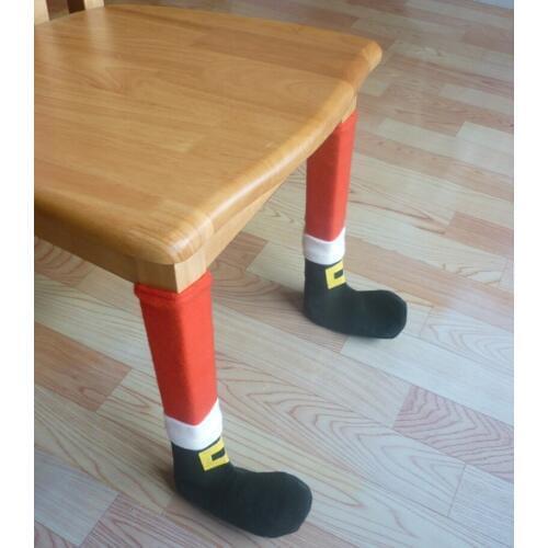 4pcs Elastic Christmas Chair Leg Cover Table Chair Legs Feet Sock Floor Protector Christmas Party Home Decoration Accessories