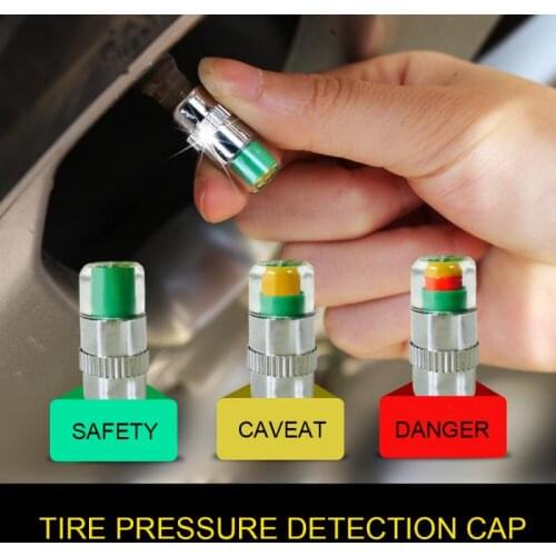 4pcs car Tire Pressure Monitor Valve Stem gage alarm alert sensor valve indicator Caps Diagnostic measuring tires pressure Tools