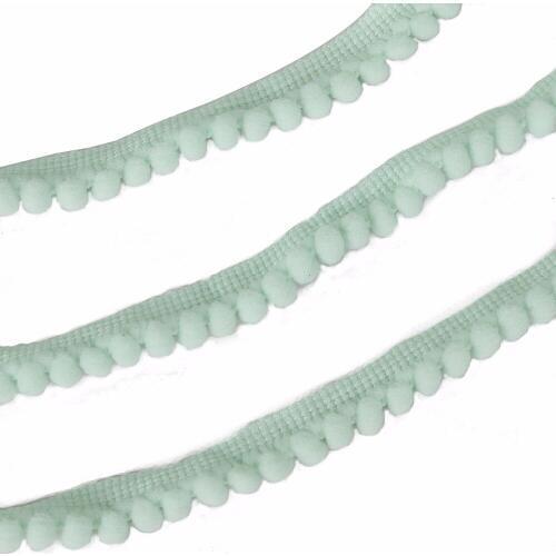 5Yards/Lot Light Green 5MM 10MM Pom Pom Trim Ball Fringe Ribbon DIY Sewing Accessory Lace For DIY Home Garden Party Decoration