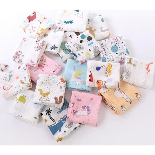 60*60 Bamboo Cotton Baby Blankets Newborn Super Soft Multi-use Bebe Swaddle Muslin Infant Gauze Both Towel Baby Warp Baby Stuff