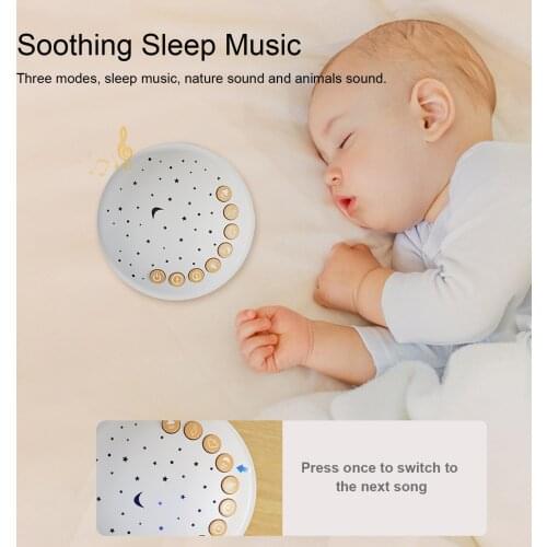 White Noise Machine Baby Sleep Machine Home Use Lovely Sleep Therapy Relaxing Sound Machine Bedside Music Projector Night Light