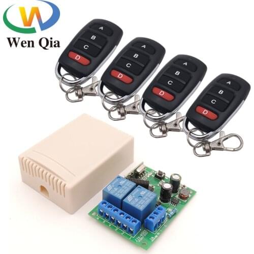 433MHz Wireless Universal Remote Control AC 220V 10A 2CH rf Relay Receiver and Transmitter for remote light/ Bulb/ Motor switch