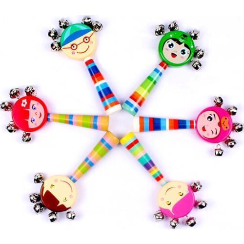 Wooden Baby toys Rainbow Hanging rattle toys BB handheld toys Exercise hearing and eyesight toys Action figure Cute Rattles