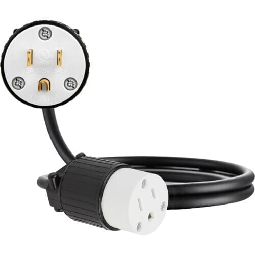 JORINDO NEMA 5-15P 3 pin male plug to 5-15R 3 hole socket American standard power extension cord,15A 125V AC power cord