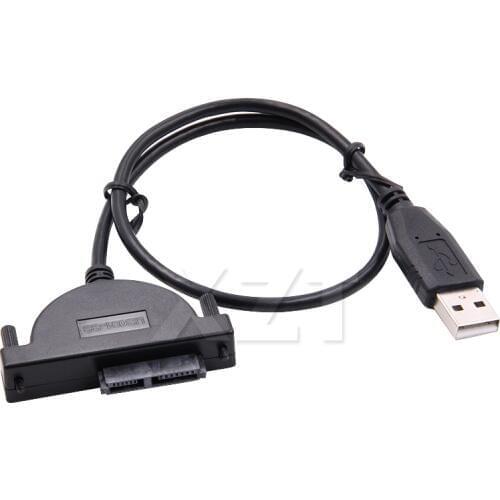 USB 2.0 SATA II 7+6 13Pin Cable Sata to USB Adapter Screws Steady Style Data Transfer for Laptop CD/DVD ROM Slimline Drive
