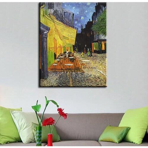 Cafe Terrace at Night by Vincent van Gogh paint manufacturers for home decor idea oil painting art print on canvas No Framed