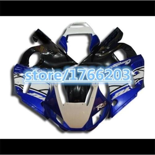 Blue white black Fairing kit for YZFR6 98 99 00 01 02 BLUE WHITE YZF R6 1998 2002 YZF600 YZF R6 1998-2002 Fairings SetBBF