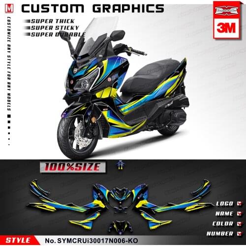 KUNGFU GRAPHICS Vinyl Decals Motorbike Sticker Kit for SYM Cruisym 300 2017 2018 2019 2020, Customizable
