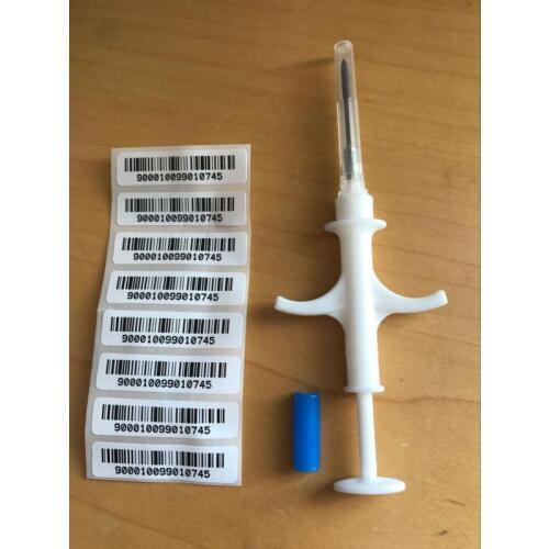 X1000pcs 2.12*12mm 134.2KHz Microchips for pets dog / cat / pets / animals Implantable Microchip with label