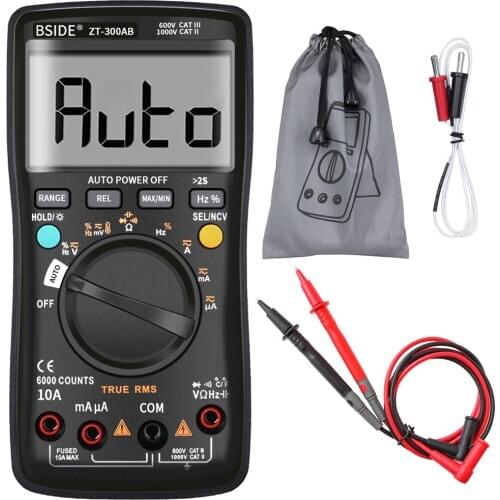 BSIDE ZT300AB Multimeter Auto/Manual Range Digital Universal Meter 6000 Counts True RMS Smart AC/DC Voltage Current Meter