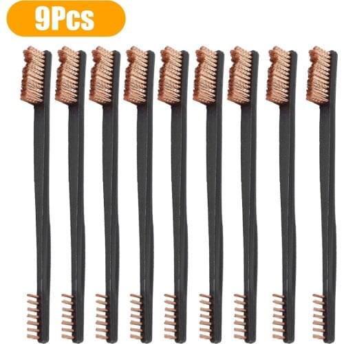 6.69" Tactical Gun Cleaning Kit Double-head Rifle Pistol Brush Brass Head Cleaner For Cleaning Welding Slag & Rust